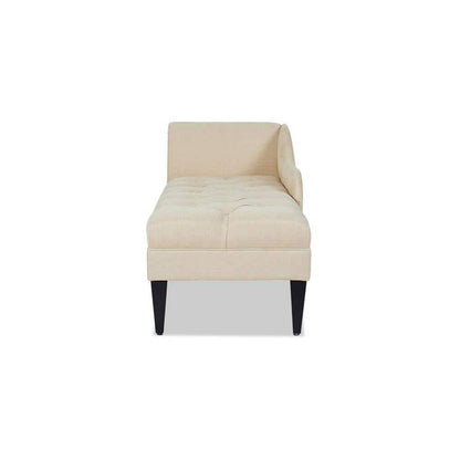 Elegant Tufted Chaise Lounge with Rolled Backrest & Tapered Legs