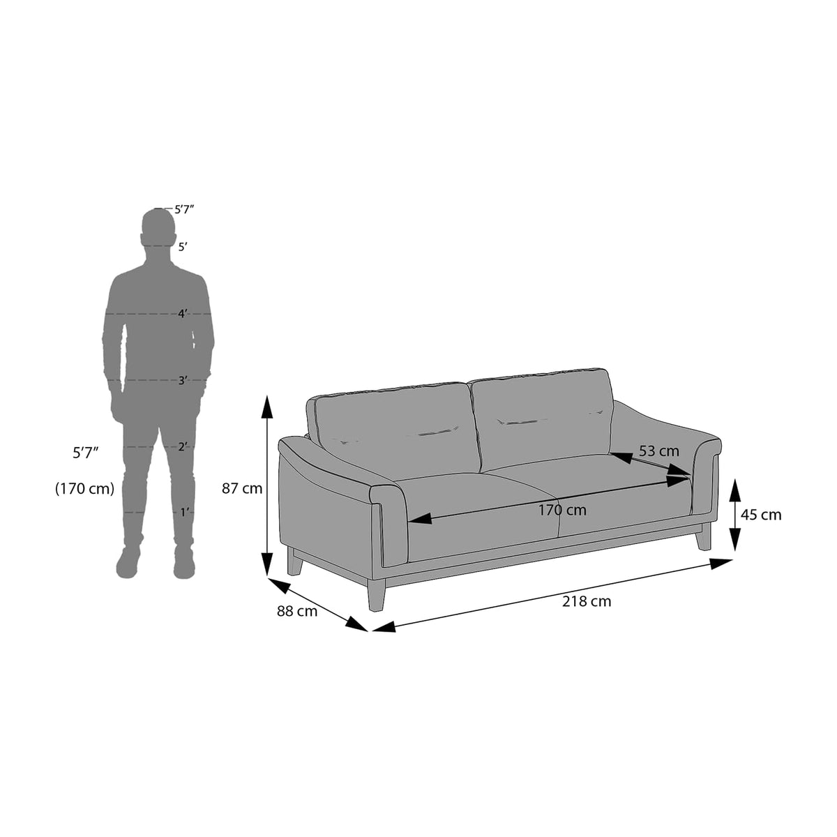 Modern 2-Seater Sofa with Plush Cushioned Backrest-Shivora Crafts