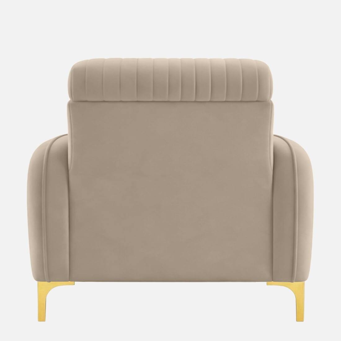 Modern Accent Chair with Channel-Tufted Back & Metal Legs