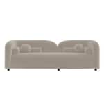 Modern Curved 3-Seater Sofa with Rounded Back & Bolster Cushions