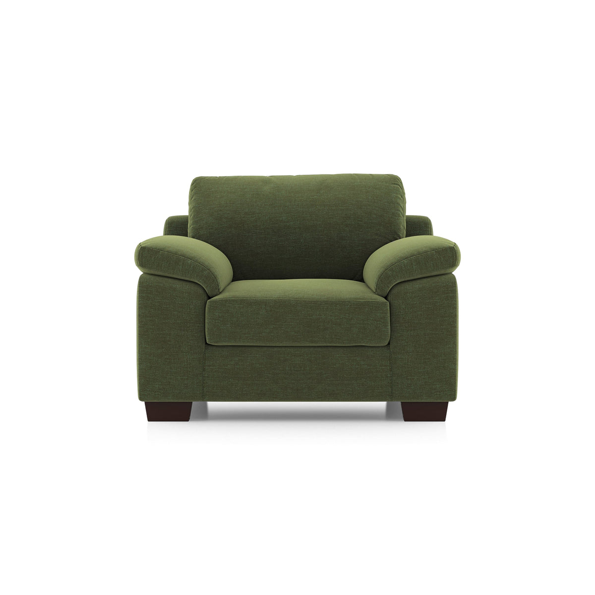 Modern 1 Seater Sofa | Plush Upholstered Armchair with Rolled Arms-Shivora Crafts