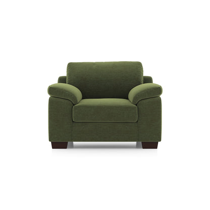 Modern 1 Seater Sofa | Plush Upholstered Armchair with Rolled Arms-Shivora Crafts