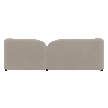 Modern Curved 3-Seater Sofa with Rounded Back & Bolster Cushions