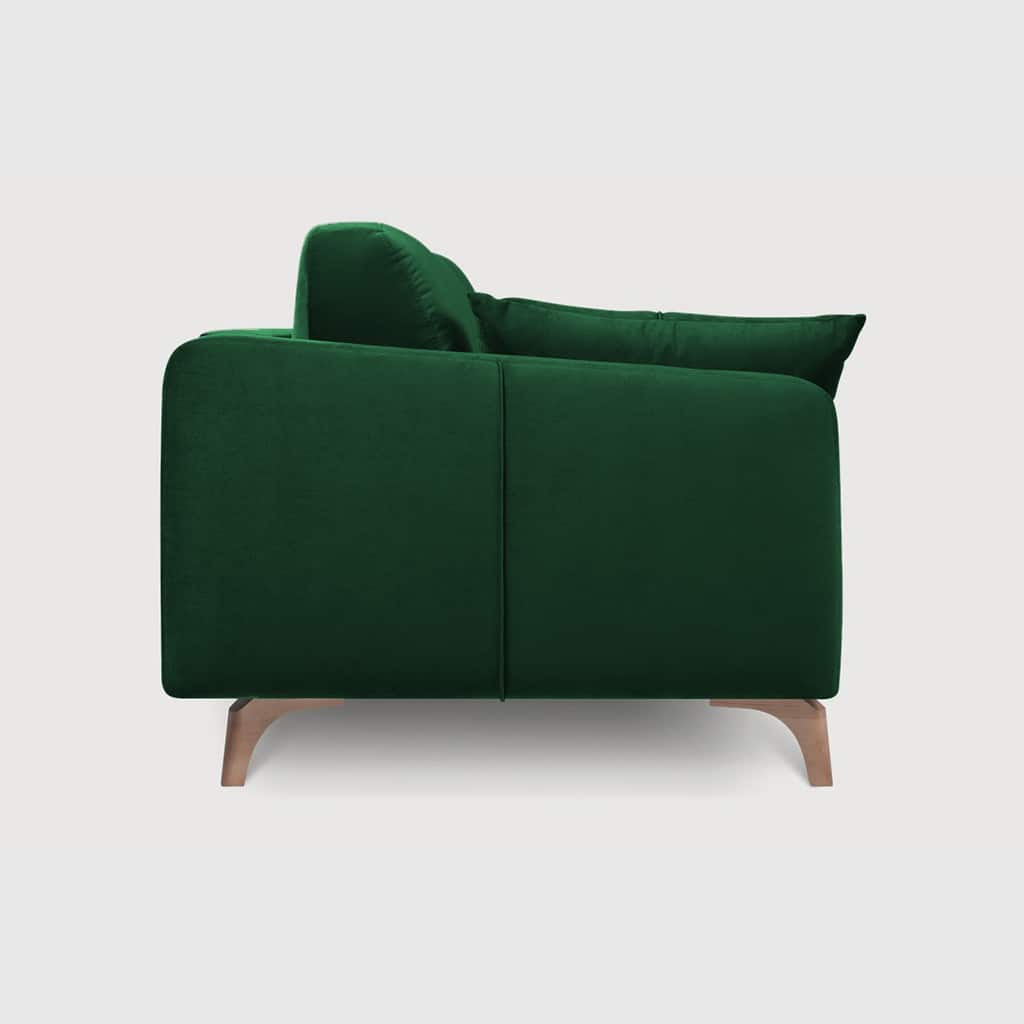 Modern Roma Fabric Green 3 Seater Sofa