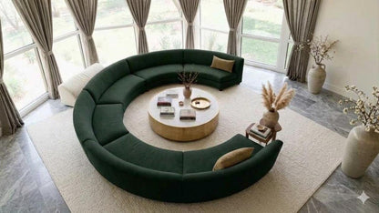 Luxury Curved Modular Sectional Sofa with Circular Seating Design
