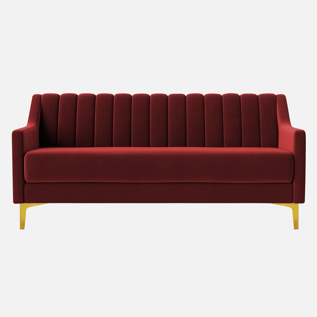 Modern Vertical Channel Tufted 3-Seater Sofa - Shivora Crafts
