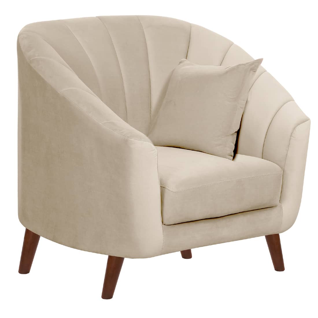 Modern Curved Barrel Accent Armchair