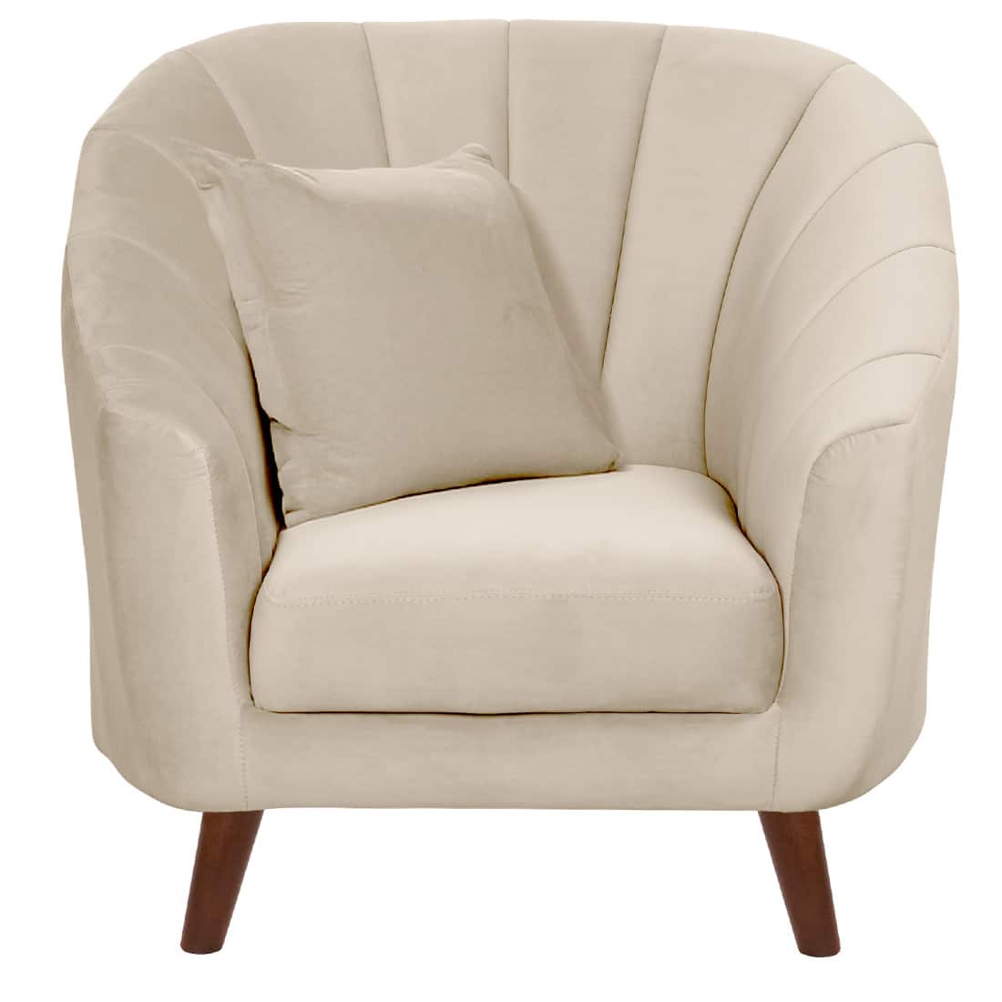 Modern Curved Barrel Accent Armchair