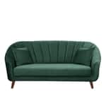 Modern Mid-Century 3-Seater Sofa with Cushions & Wooden Legs