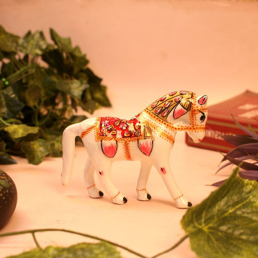 Metal Small Printed Horse 4 Inch