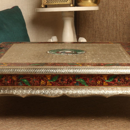 Silver Embossed Chowki 21x21