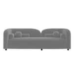 Modern Curved 3-Seater Sofa with Rounded Back & Bolster Cushions