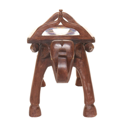 Handcrafted Wooden Elephant Bench – Traditional Carved Decorative Bench for Living Room & Home Décor