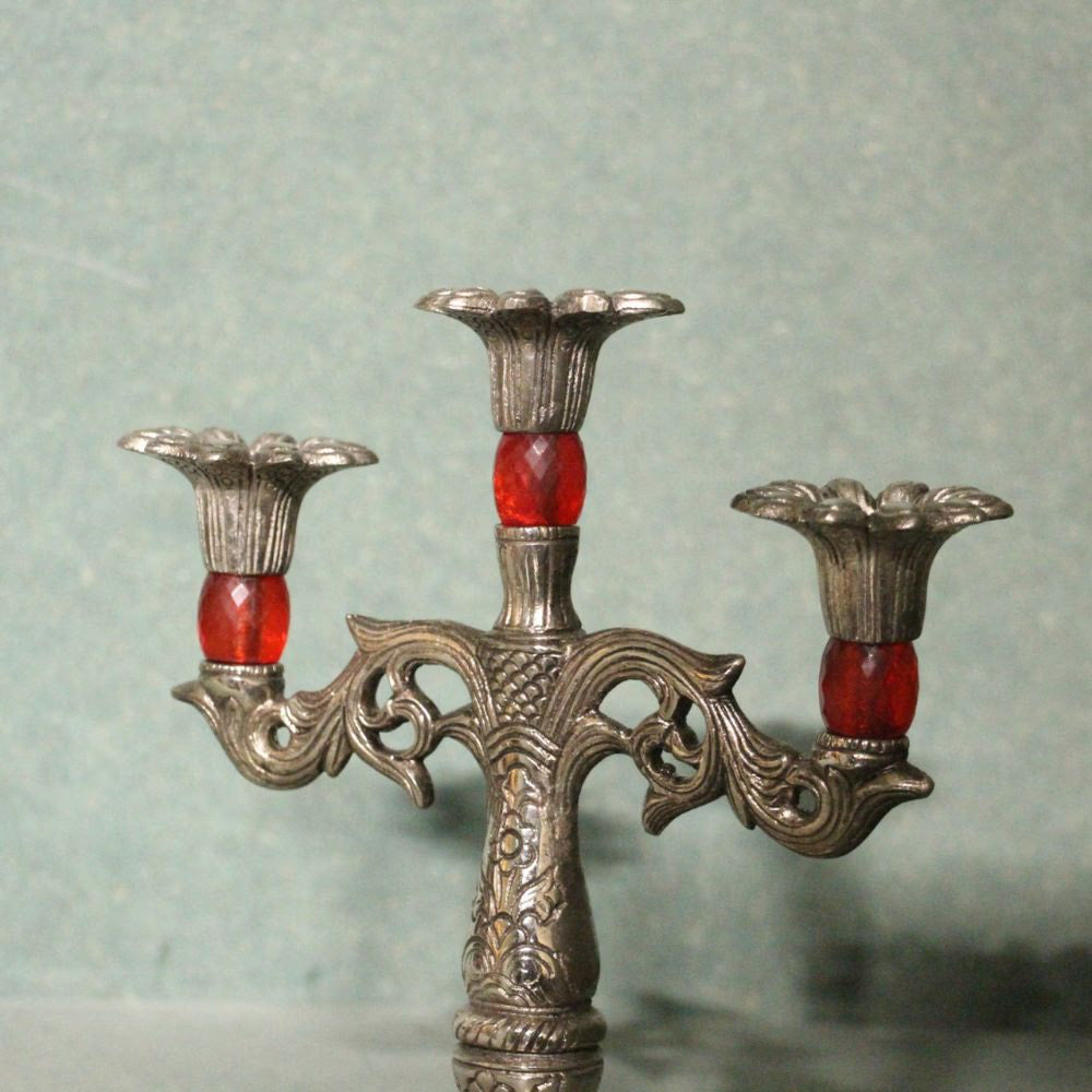 Metal Candle Holder — Handcrafted Decorative Diya Stand