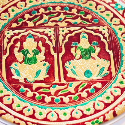 Steel Meenakari Plate 11"