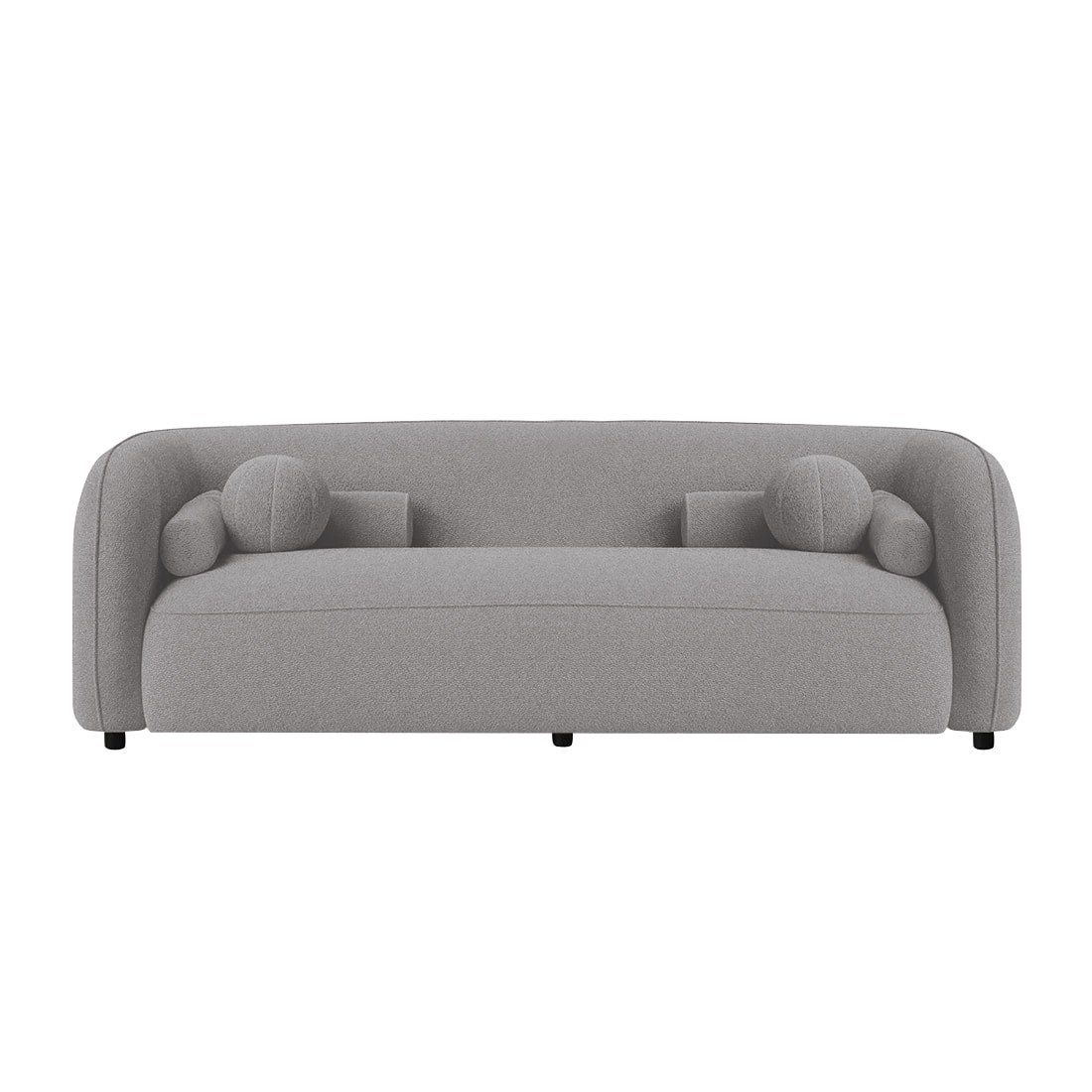 Modern Curved Frame 3-Seater Sofa with Accent Cushions