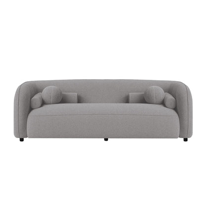 Modern Curved Frame 3-Seater Sofa with Accent Cushions