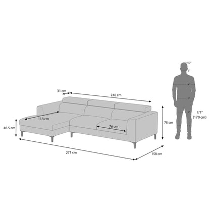 Modern L-Shaped Sectional Sofa with Chaise-Shivora Crafts