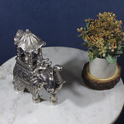 Metal Ambabari Elephant — Handcrafted Royal Procession Figurine