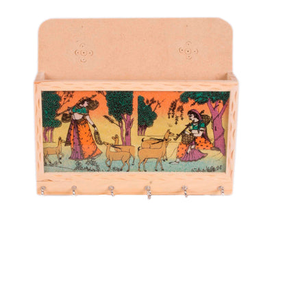 Wooden Gemstone Painted Letter Holder.