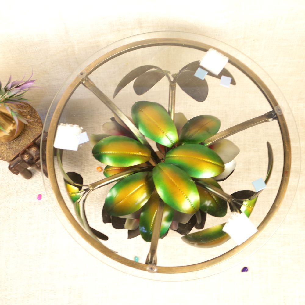 Handcrafted Flower Side Table – Premium Wooden Accent Table for Home Décor
