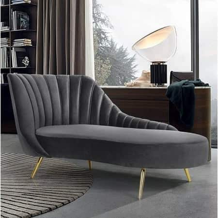 Modern Curved Chaise Lounge Chair – Sculptural Upholstered Accent Seating-Shivora Crafts