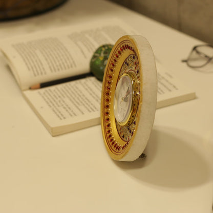 Marble Round Table Clock