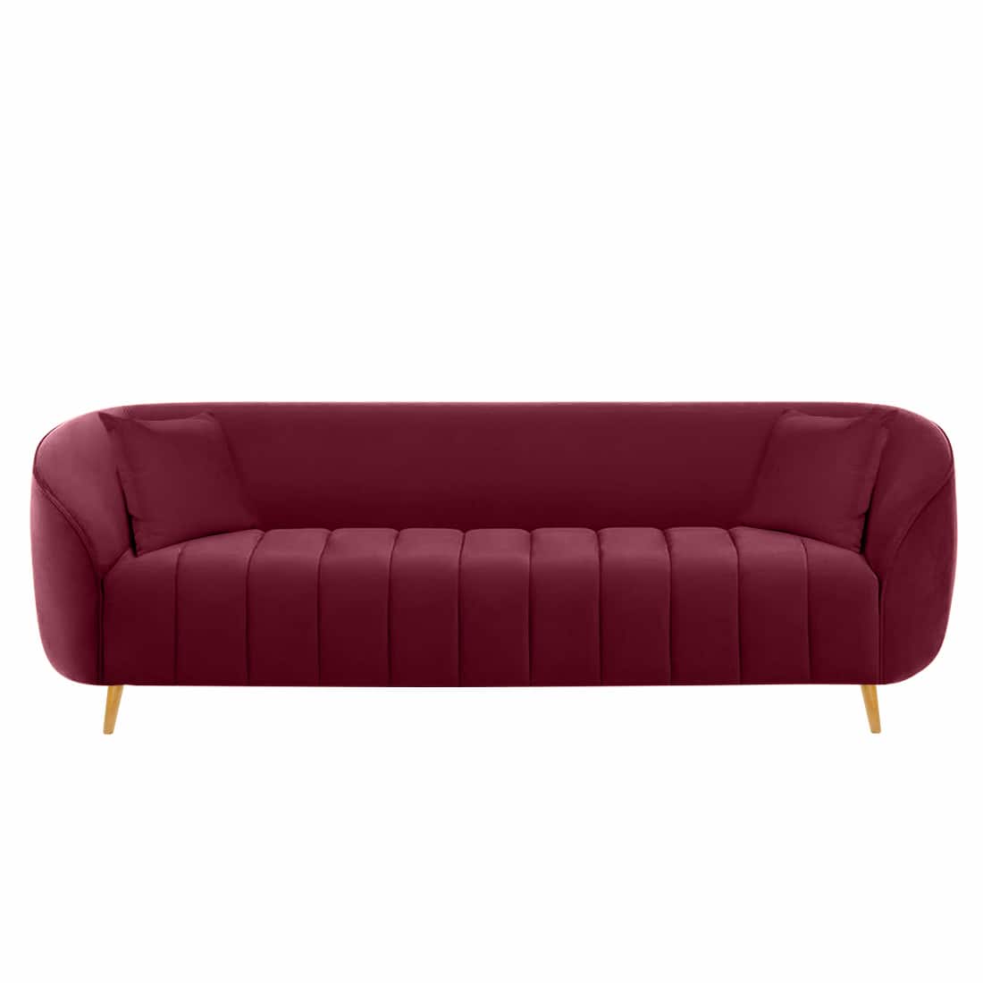 Modern Curved Channel Tufted 3-Seater Sofa- Shivora Crafts