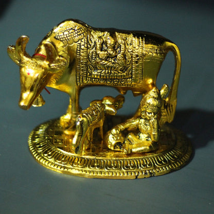 Metal Cow With Calf – Medium