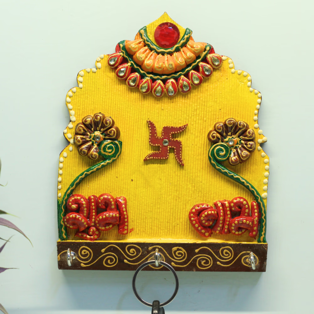 Shubh Labh Key Stand — Handcrafted Decorative Key Holder