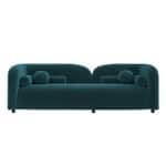 Modern Curved 3-Seater Sofa with Rounded Back & Bolster Cushions