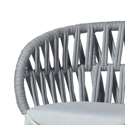 Outdoor Wicker Rope Armchair with Cushioned Seat – Patio & Garden Chair