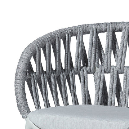 Outdoor Wicker Rope Armchair with Cushioned Seat – Patio & Garden Chair