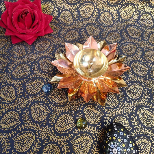 Brass & Copper Akhand Jyot – Kamal Design