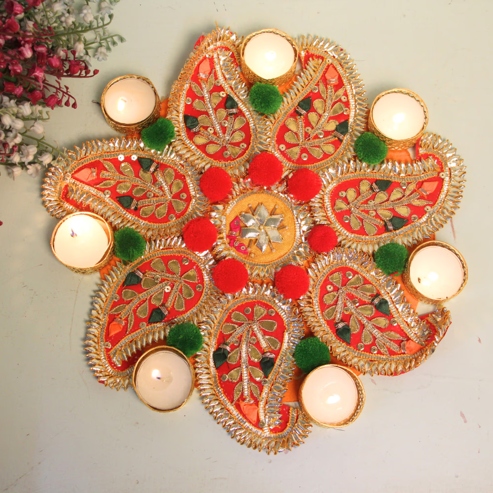 Rangoli Candle Holder — Handcrafted Decorative Diya Stand