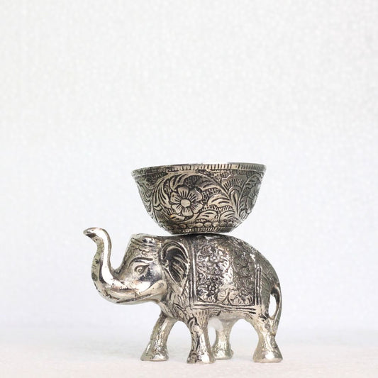 Metal Elephant Bowl – Handcrafted Decorative Serving Bowl