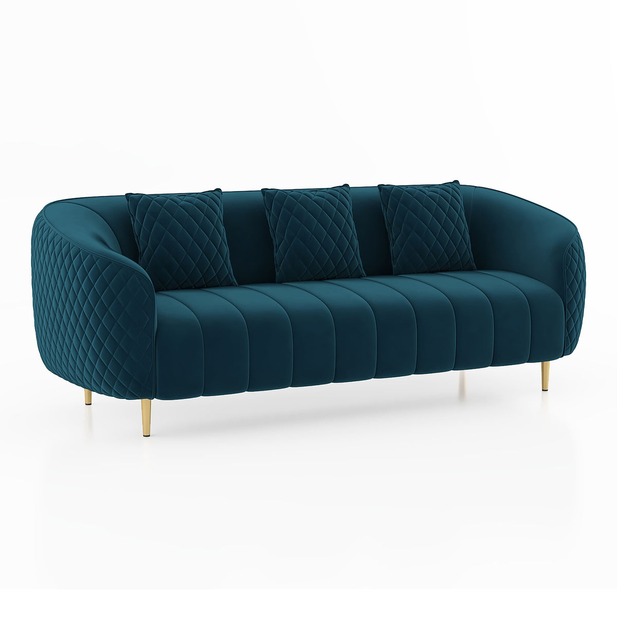 Quilted Channel Back 3 Seater Sofa