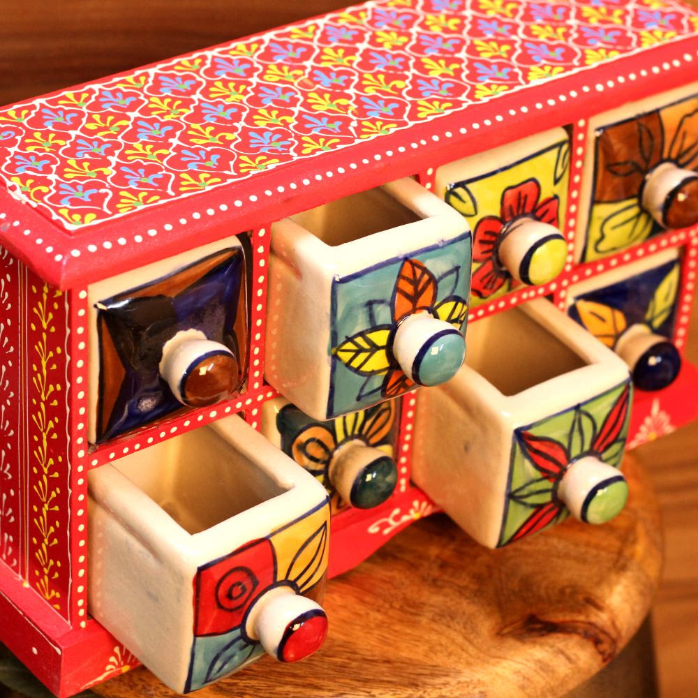 WOODEN DRAWER PAINTING 8 DRAWER