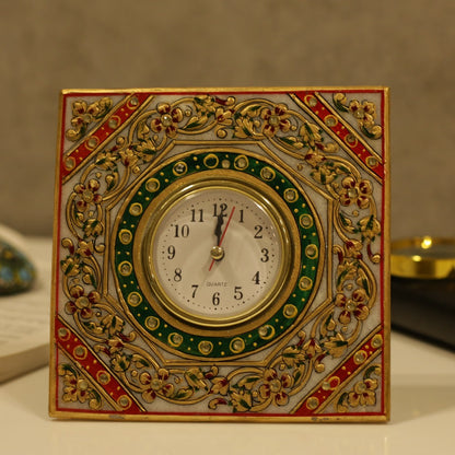 Marble Square Table Clock