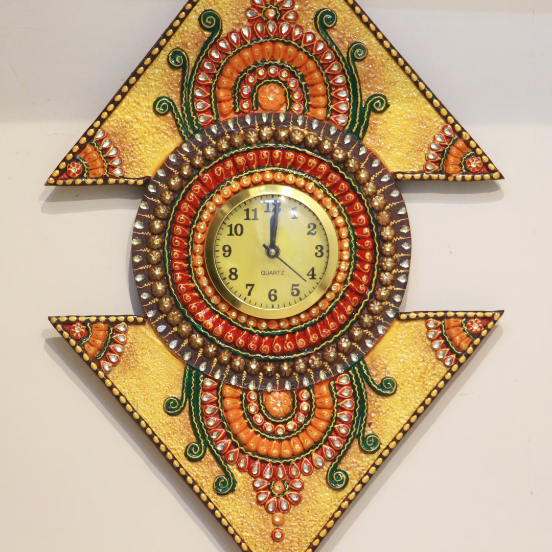 Kundan Clock — Handcrafted Decorative Clock