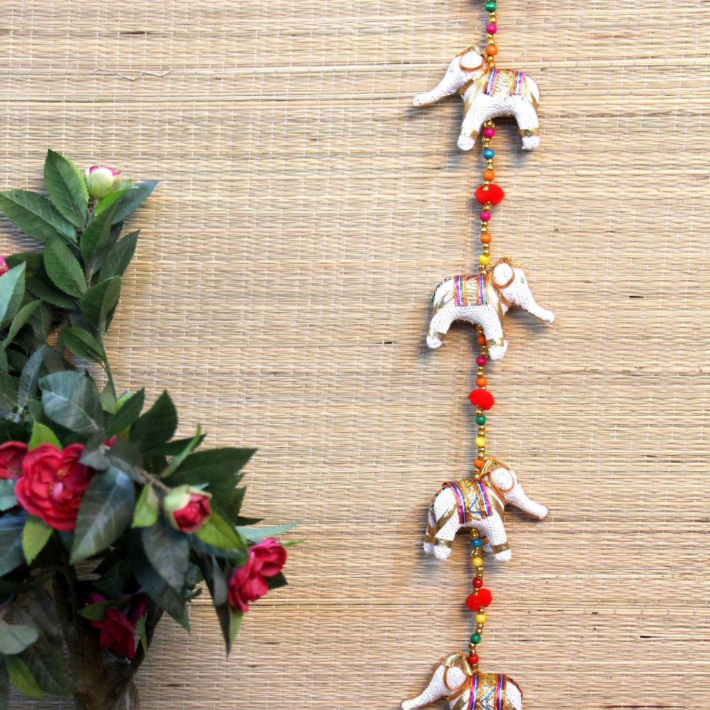 Handcrafted Elephant Latkan 4 Inch – Traditional Decorative Hanging for Home & Door