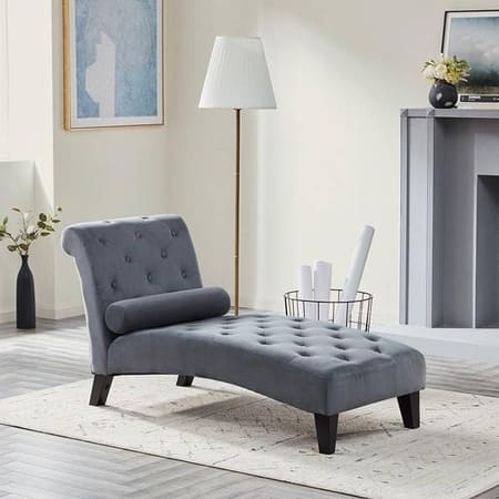 Modern Tufted Chaise Lounge Chair – Upholstered Reclining Accent Seat-Shivora Crafts
