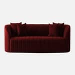 Modern Black 3 Seater Sofa | Vertical Channel Tufted Upholstered Sofa-Shivora Crafts