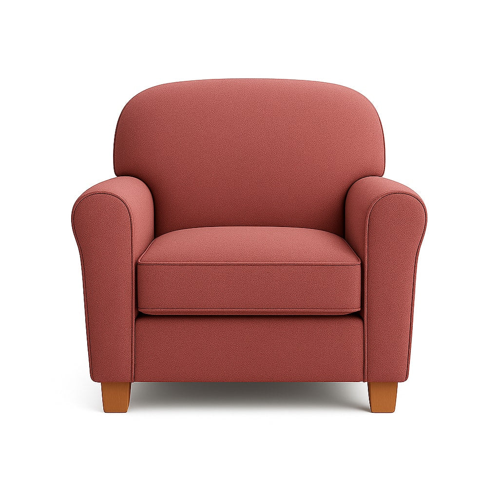 Modern Upholstered 1-Seater Armchair – Padded Living Room Accent Chair