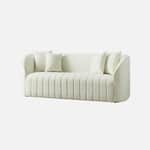 Modern Black 3 Seater Sofa | Vertical Channel Tufted Upholstered Sofa-Shivora Crafts