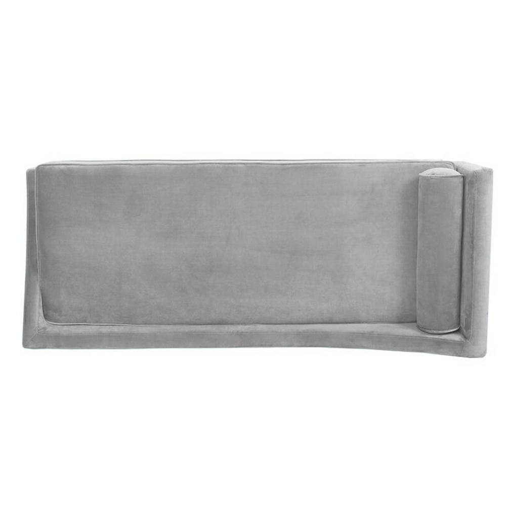 Modern Chaise Lounge Sofa with Bolster Pillow & Slanted Legs