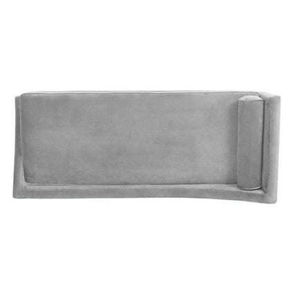 Modern Chaise Lounge Sofa with Bolster Pillow & Slanted Legs
