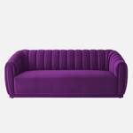 Modern Black 3 Seater Sofa | Channel Tufted Upholstered Sofa - Shivora Crafts