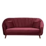 Modern Mid-Century 3-Seater Sofa with Cushions & Wooden Legs