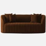 Modern Black 3 Seater Sofa | Vertical Channel Tufted Upholstered Sofa-Shivora Crafts